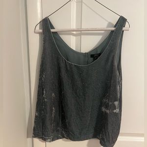 J.Crew Gray Crushed. Velvet Tank Top